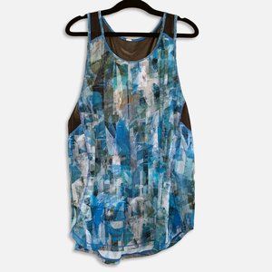 Lululemon Sculpt Tank Dazed Blue with Black Mesh